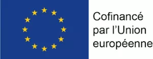 le logo d'Union Européenne avec le drapeau à fond et les étoiles 