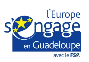 logo bleu l'Europe s'engage en Guadeloupe