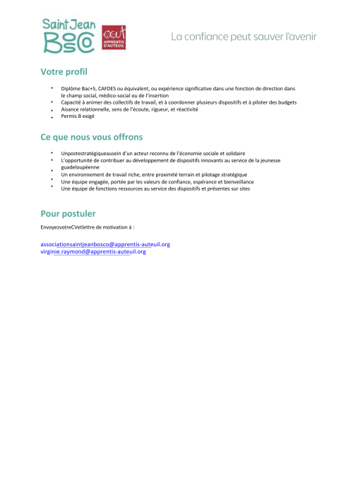 Offre d'emploi