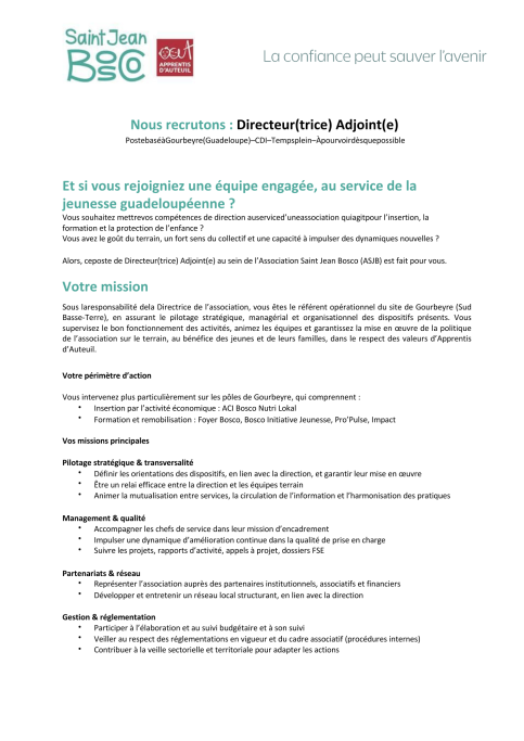 Offre d'emploi